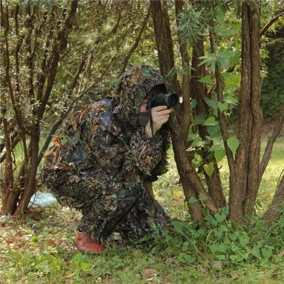 Leafy Hunting Suit 3D Lightweight Hooded Camouflage Ghillie Breathable XXL New - Picture 4 of 6